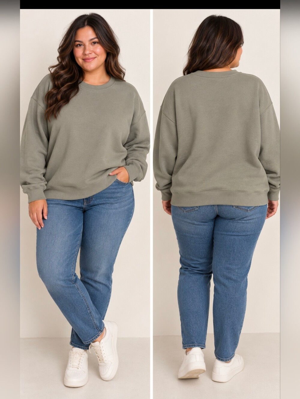 Wild Fable Women’s Oversized Crewneck Sweatshirt Olive Green Size M NWT